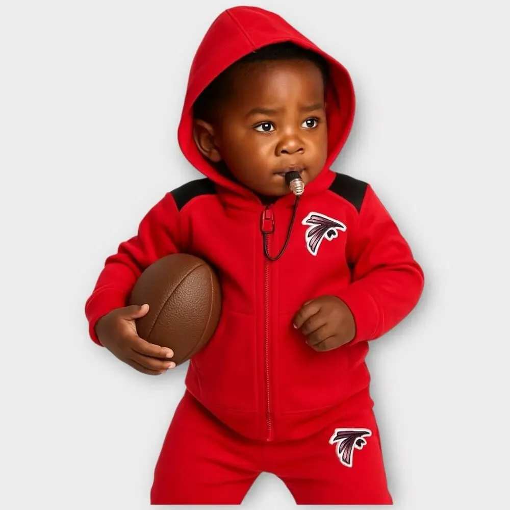 NEW Atlanta Falcons NFL Toddler Full-Zip Hoodie & Jogger Pants Set – Size 24M